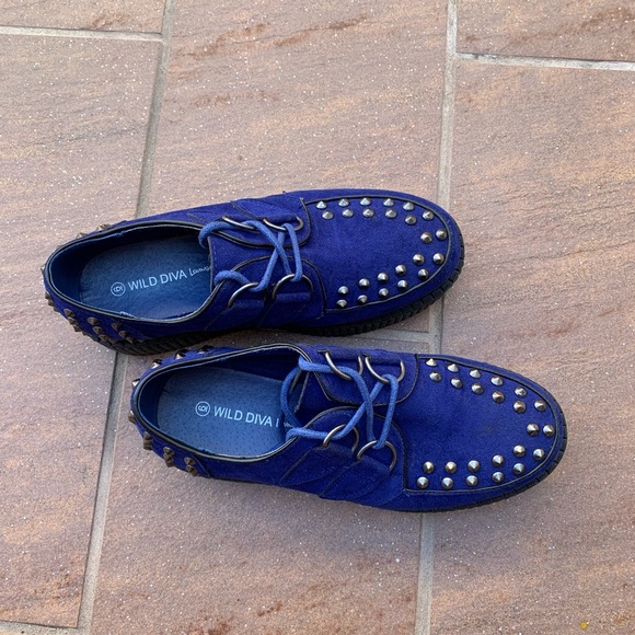 Royal Blue Studded Creepers - Picture 7 of 7